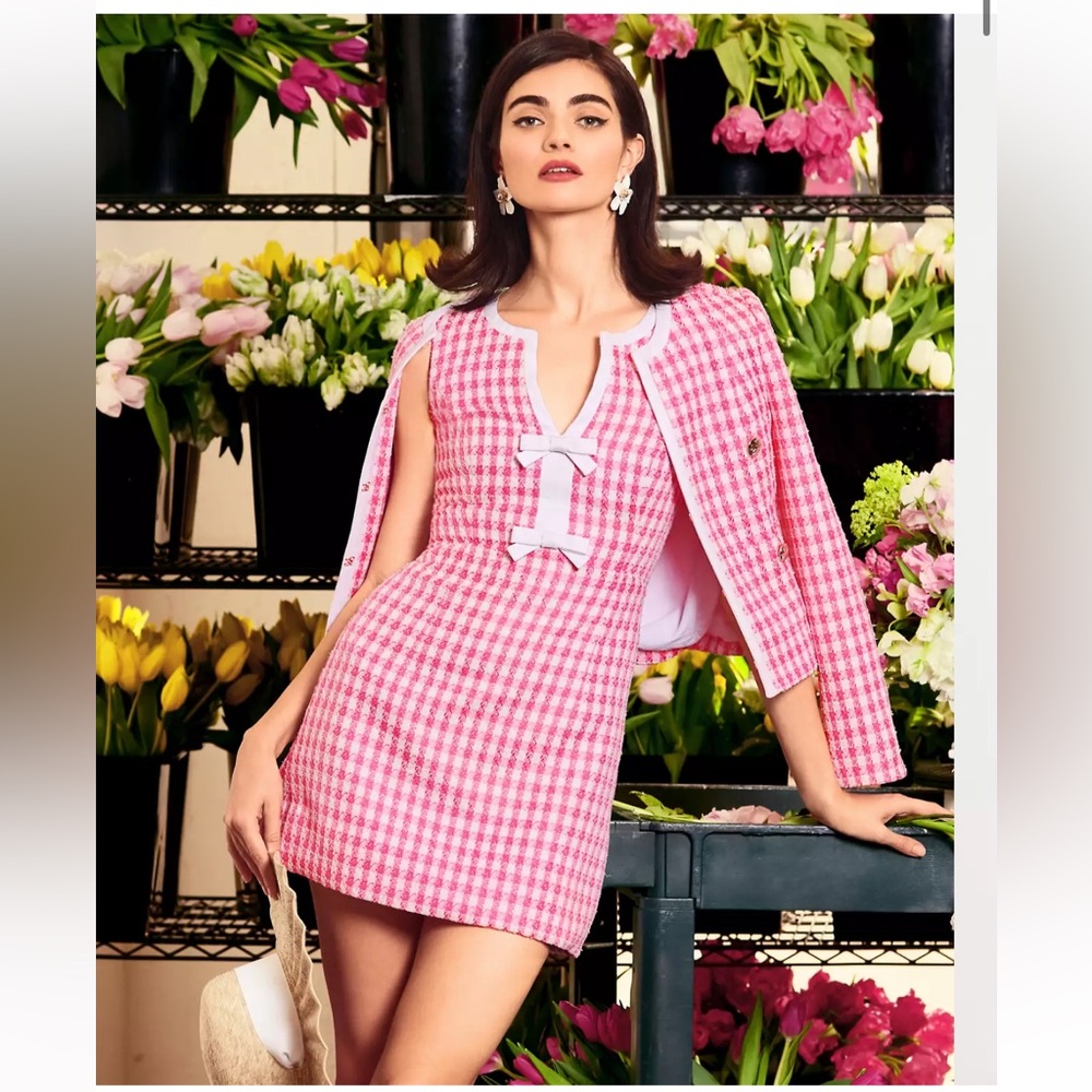 Lilly Pulitzer Pink and White Sheath Mini Dress
